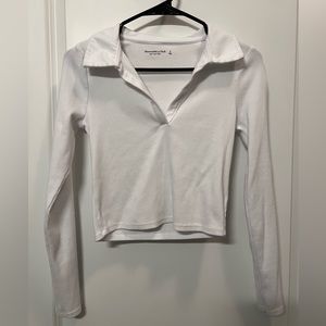 Abercrombie & Fitch long sleeved ribbed polo crop